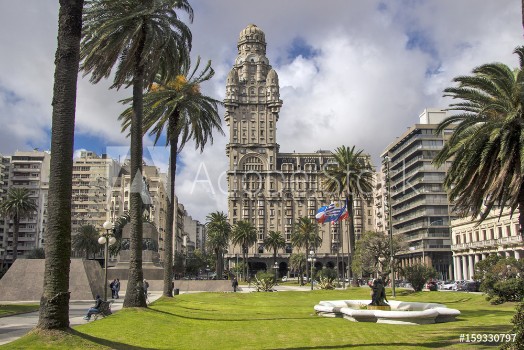 Picture of Uruguay - Montevideo - Centrally located Salvo Palace Palacio Salvo seen from Plaza Independencia Independence square